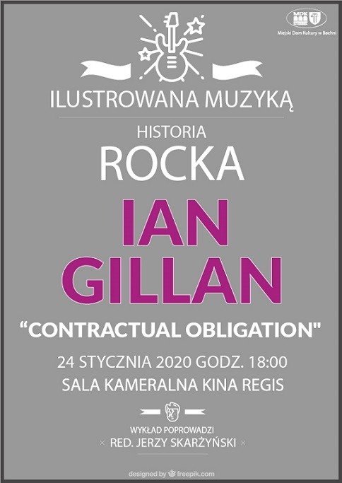 Plakat Ian Gillan - ilustrowana muzyka historia rocka