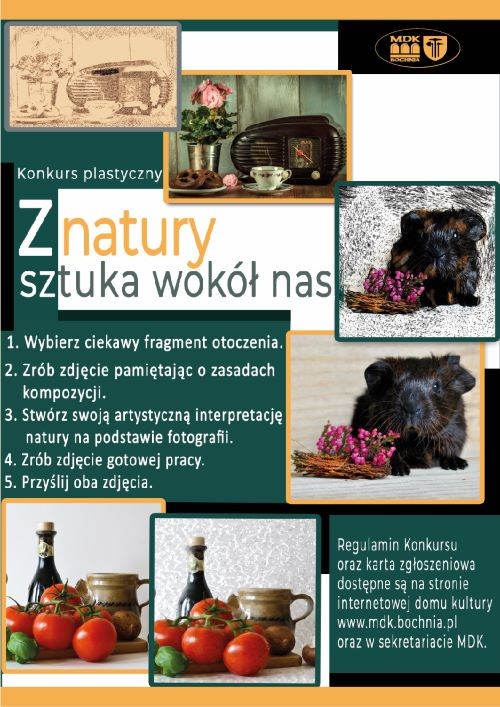 Plakat informujący o konkursie "Z natury Sztuka wokół nas"