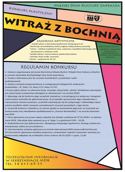 Plakat konkursu "Witraż z Bochnią"