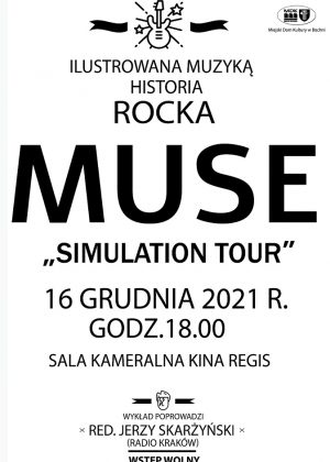 Plakat informujący o cyklu "Ilustrowana muzyką historia rocka" 16.12.21