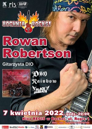 Plakat informujący o koncercie Rowana Robertsona w ramach Bochnia Rocks