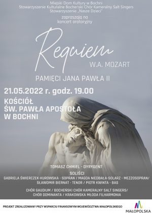PLakat informujący o koncercie Requiem W.A.Mozarta