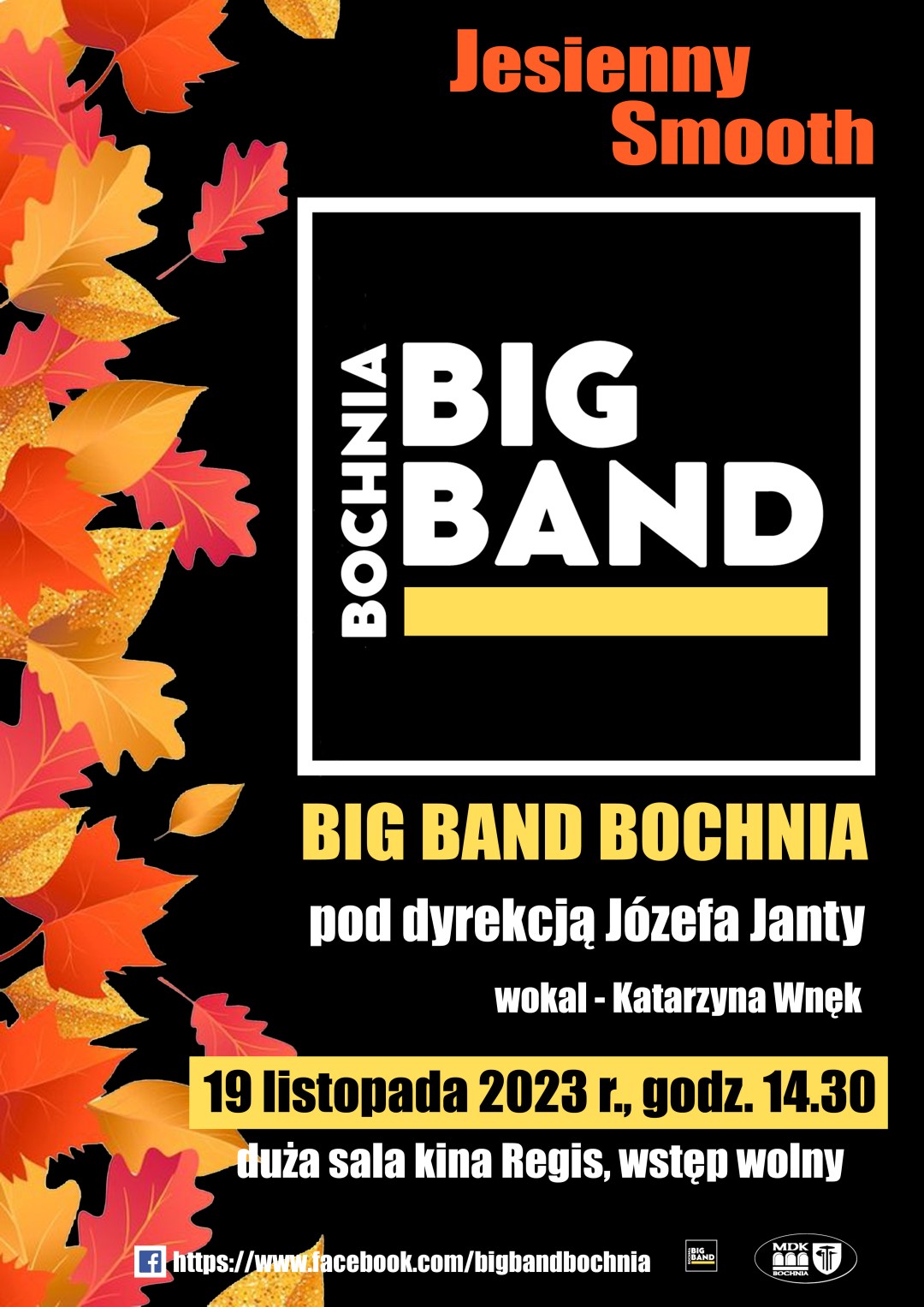Plakat informujący o koncercie BIG BAND Bochnia 