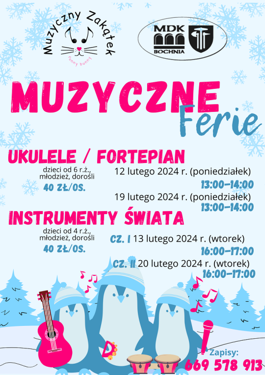 mUZYCZNE FERIE PLAKAT