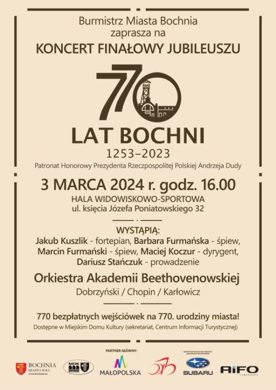 Plakat 770 lecie Bochni media