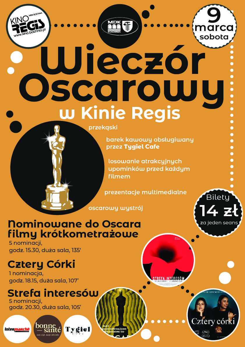 Plakat wieczór Oskarowy w kinie Regis