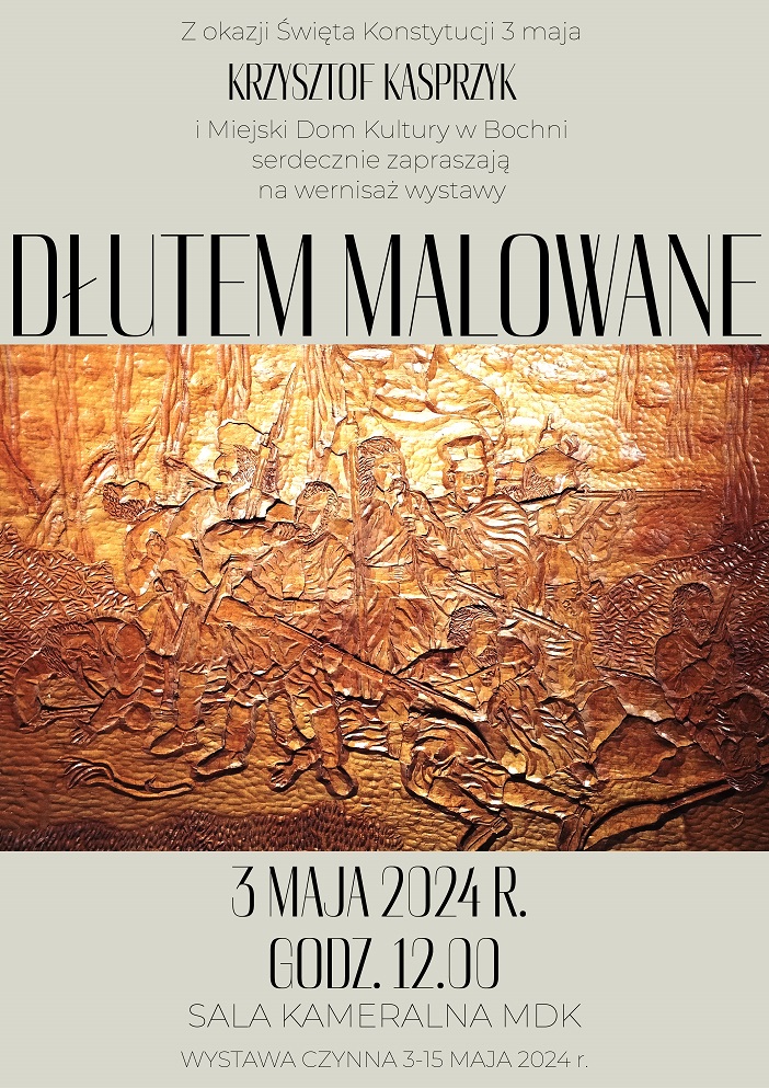 Plakat informujący o wystawie Krzysztofa Kasprzyka