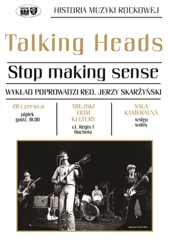 Historia muzyki rockowej Talking HEads Plakat