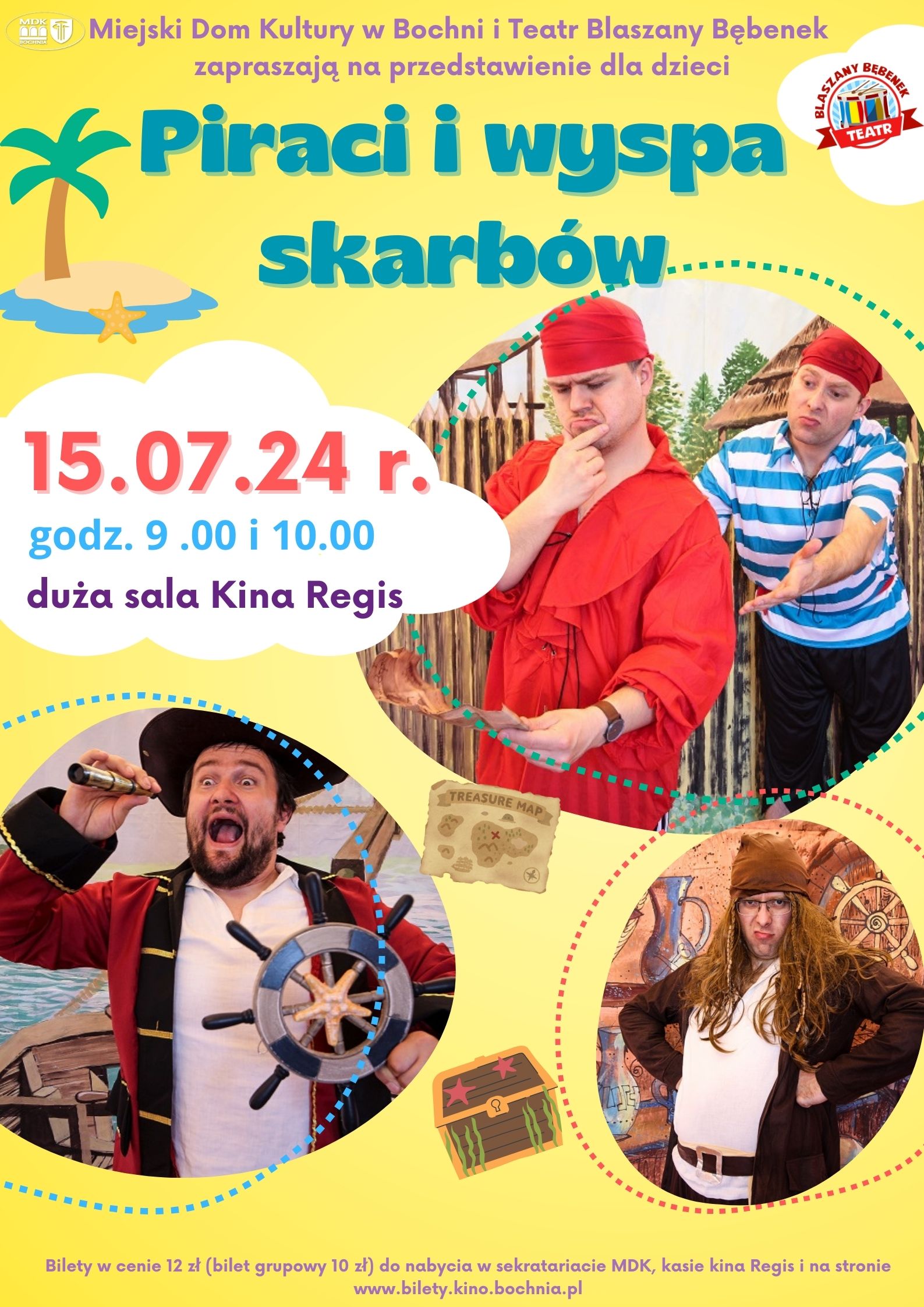 ,,Piraci i wyspa skarbów" - teatrzyk 15.07.24.r duża sala kina Regis - szczegóły w poście