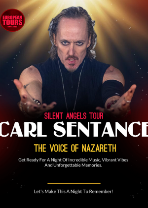 Plakat informujacy o Europejskiej trasie Carla Sentance - woklaisty Nazarethu - szczegóły w poście