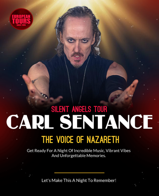 Plakat informujacy o Europejskiej trasie Carla Sentance - woklaisty Nazarethu - szczegóły w poście