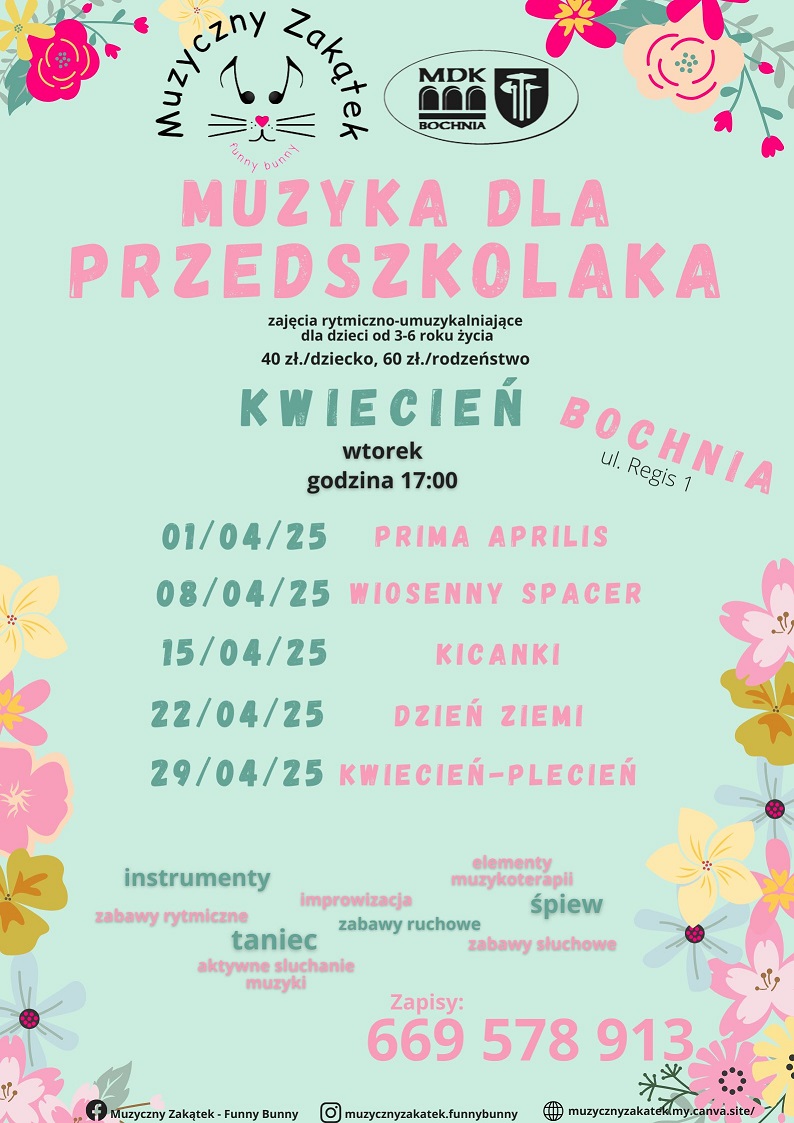 Muzyk a dla przedszkolaka - kwiecień