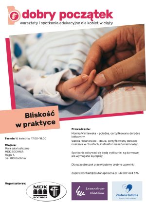 Plakat informujący o kolejnym spotkaniu z cyklu „Dobry Początek” - szczegóły w poście