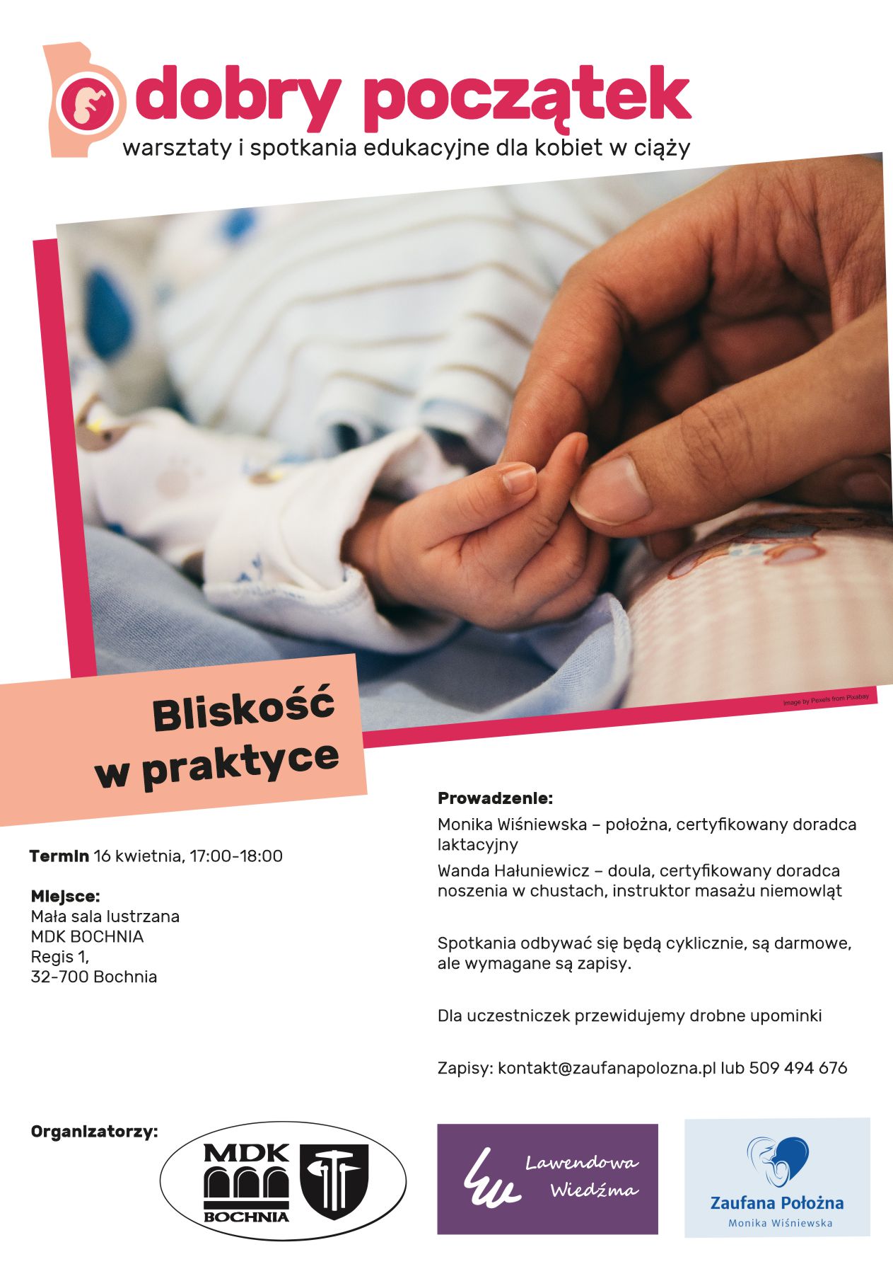 Plakat informujący o kolejnym spotkaniu z cyklu „Dobry Początek” - szczegóły w poście