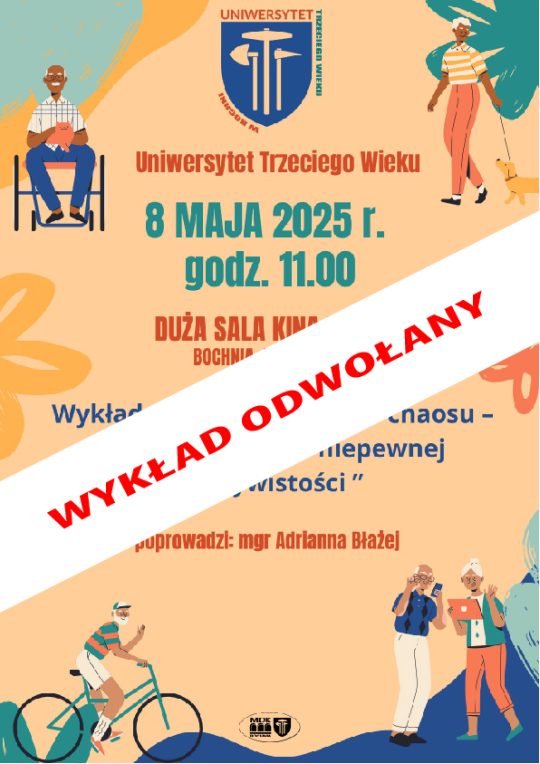 Jutrzejszy wykład w ramach UTW został odwołany