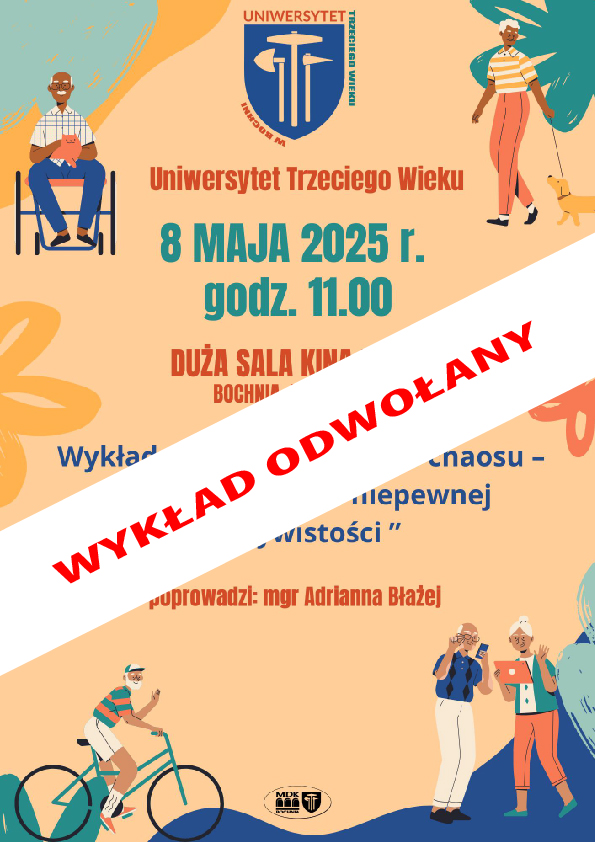 Jutrzejszy wykład w ramach UTW został odwołany