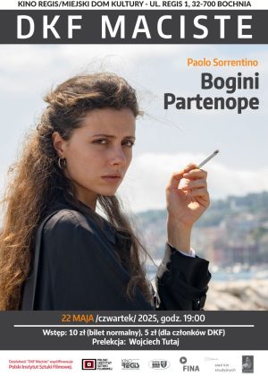 Plakat informujący o spotkaniu w ramach DKF: 22 maja 2025 r. godz. 19 - szczegóły w poście