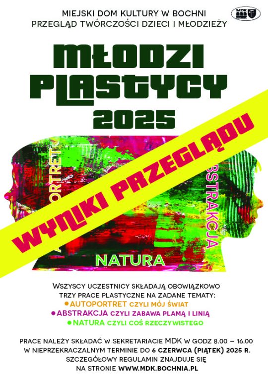 WYNIKI PRZEGLĄDU MŁODZI PLASTYCY