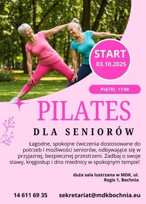 Plakat pilates dla seniorów