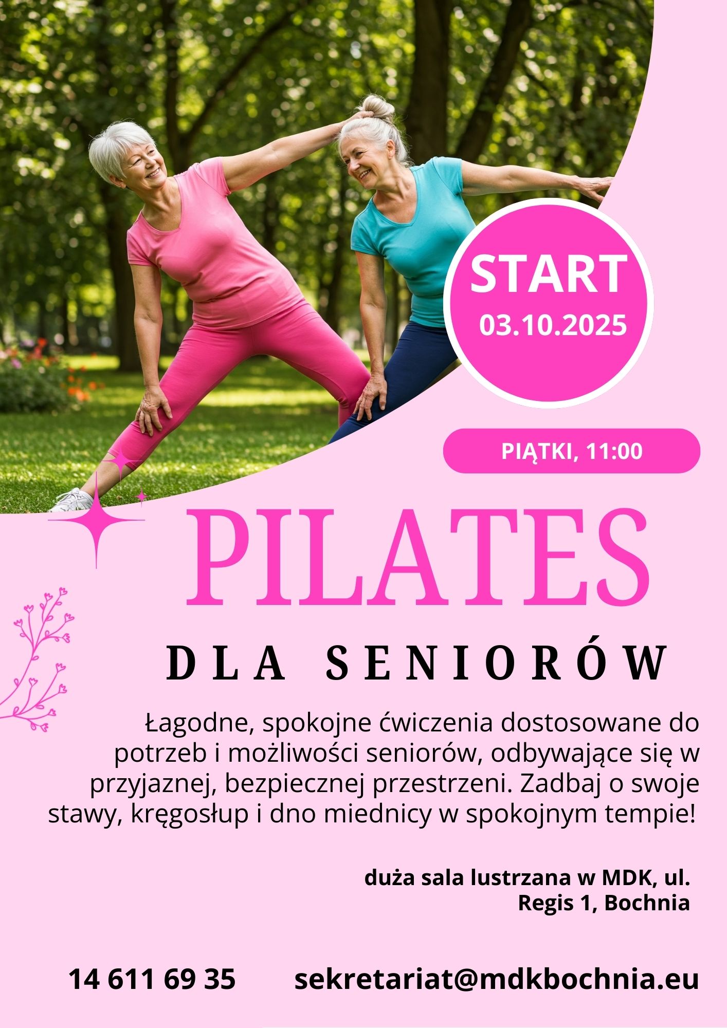 Plakat pilates dla seniorów