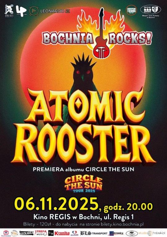 Plakat Atomic Rooster w Bochni - szczegóły w poście