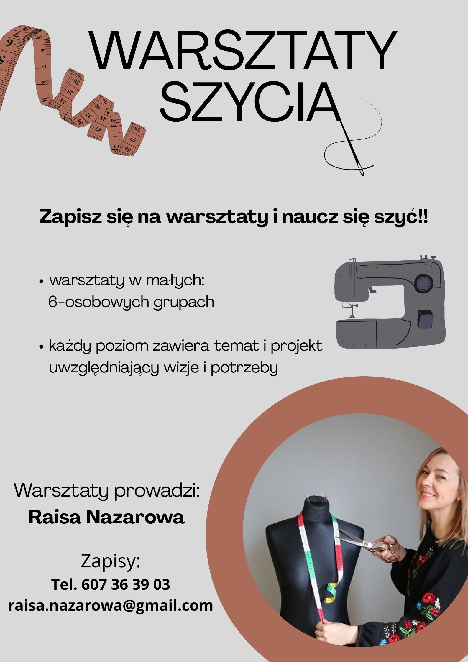 Warsztaty szycia szczegóły w poście