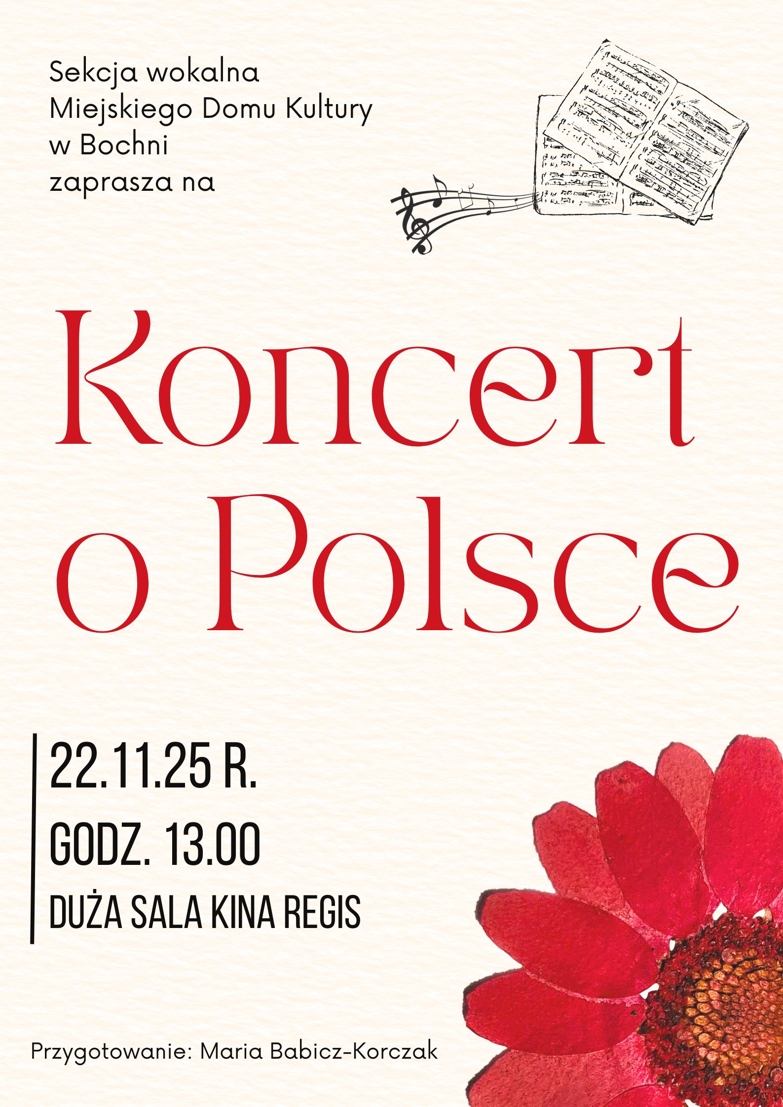 Plakat informujący o koncercie o Polsce - szczegóły w poście