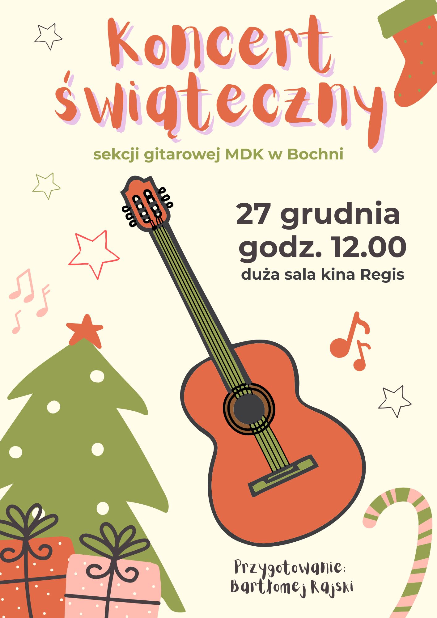 Koncert świąteczny sekcji gitarowej MDKszczeóły w poście