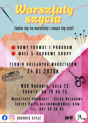 Warsztaty szycia - szczegóły w poście