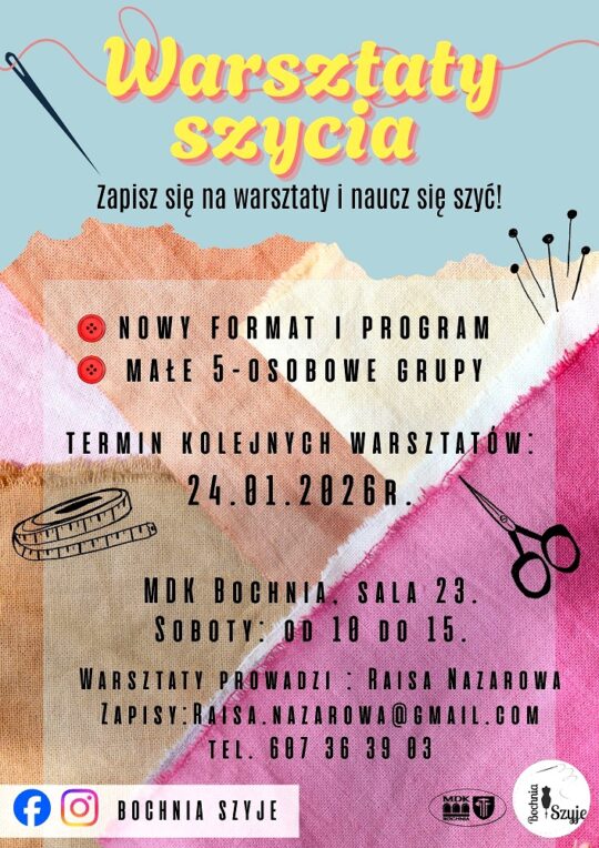 Warsztaty szycia - szczegóły w poście