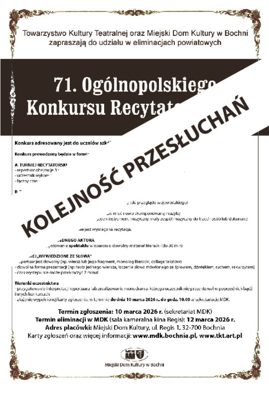 OKR kolejność przesłuchań