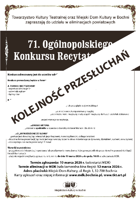 OKR kolejność przesłuchań