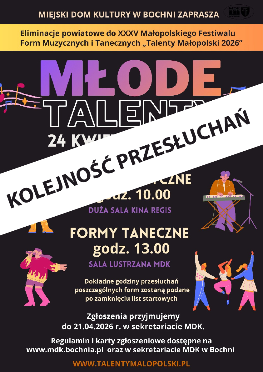 Młode Talenty - kolejność przesłuchań