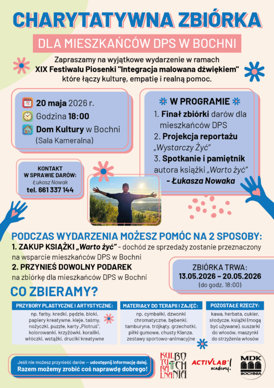 Charytatywna zbiórka dla mieszkańców DPS w bochni 13 - 20.05.2026.r