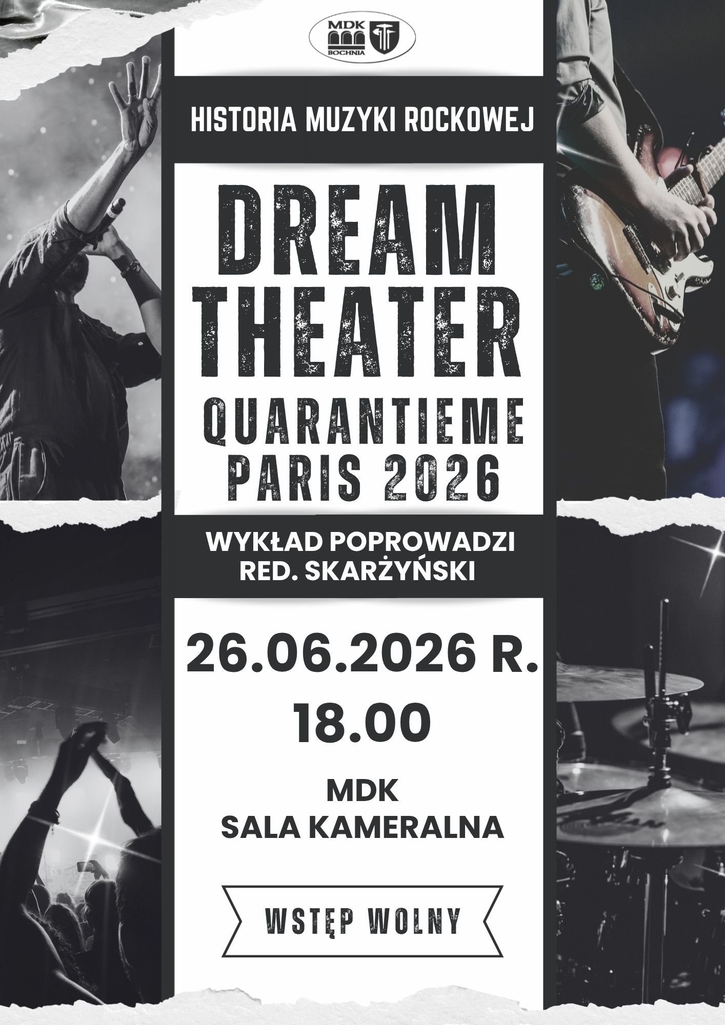 Ilustrowana muzyką historia rocka - Dream Theater Ostatni przed wakacjami wykład redaktora Jerzego Skarżyńskiego odbędzie się 26 czerwca 2026 roku